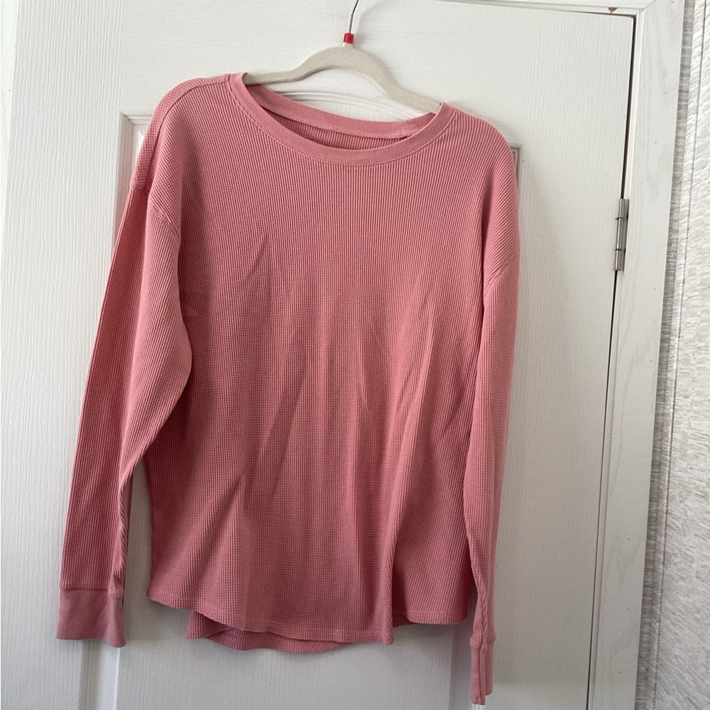Time and Tru Dusty Rose Waffle Knit Top size 2XL EUC